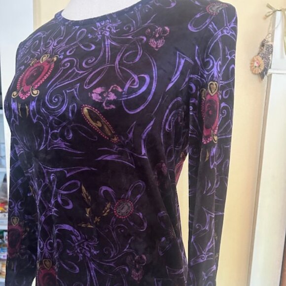 Vintage Betsey Johnson New York Velvet Top - Picture 8 of 11